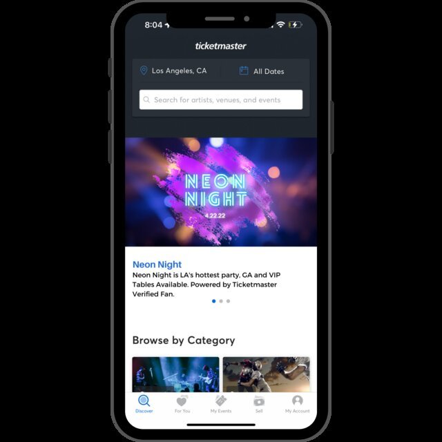 Neon Night Ticketmaster event listing